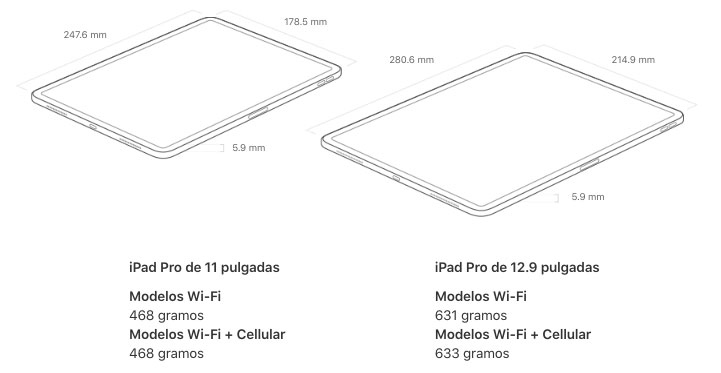 Peso iPad pro