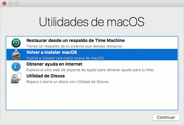 Restaura Mac OS