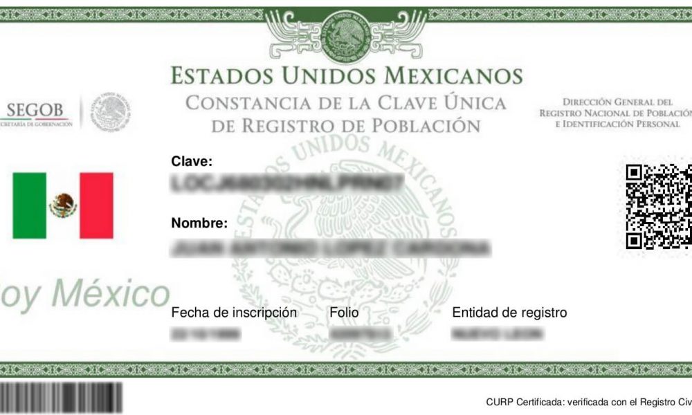 Requisitos para tramitar la CURP de primera vez en México