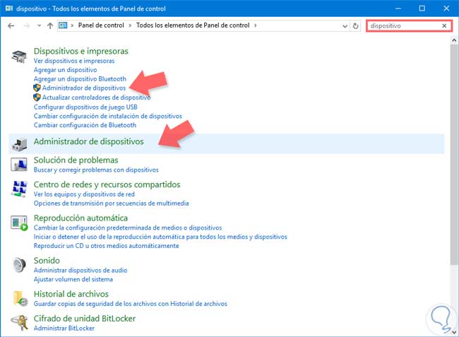Buscar device manager