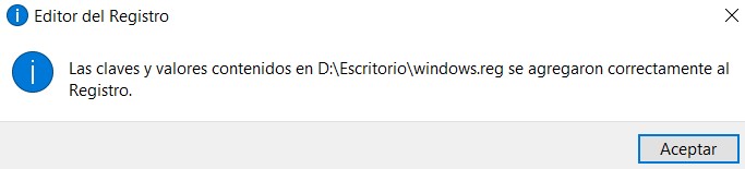 Windows 10 añadir registro