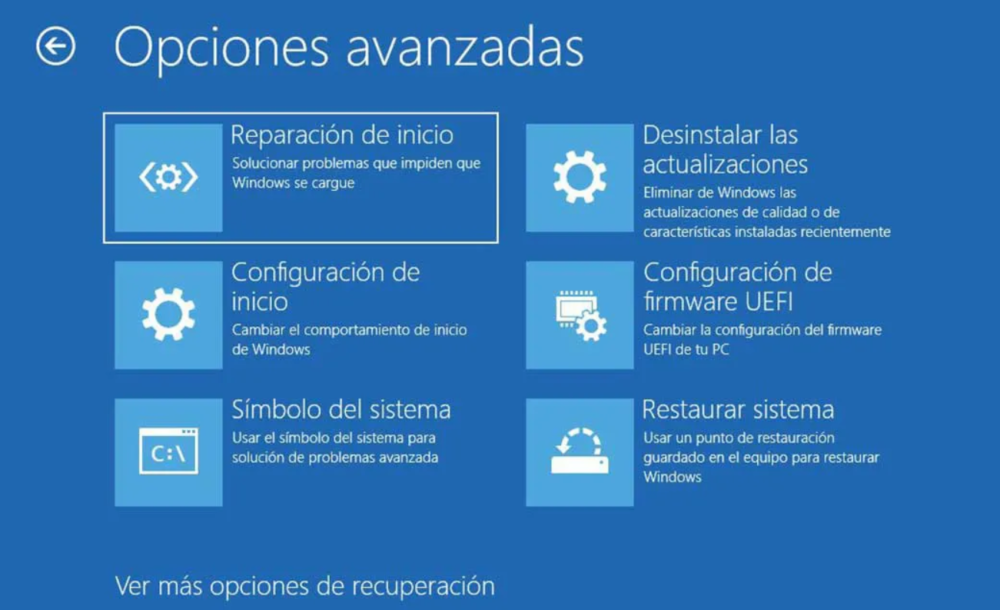 Windows Modo recuperación