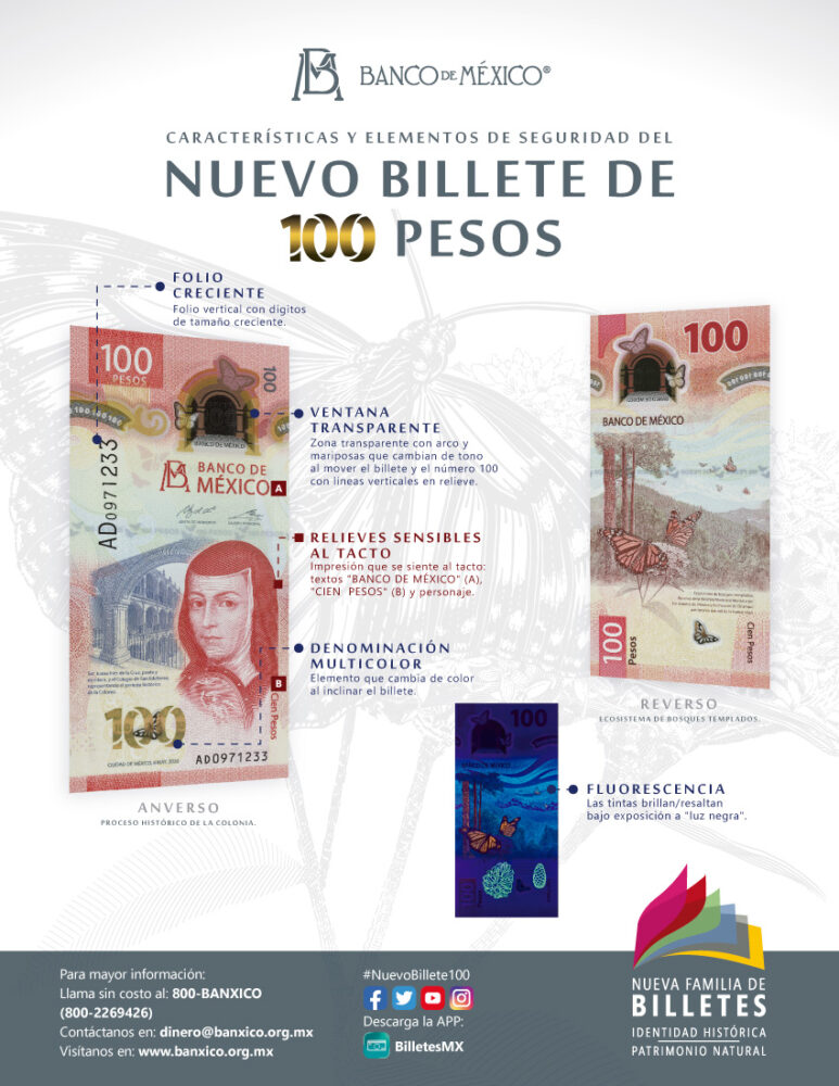 Billete 100 pesos mexico