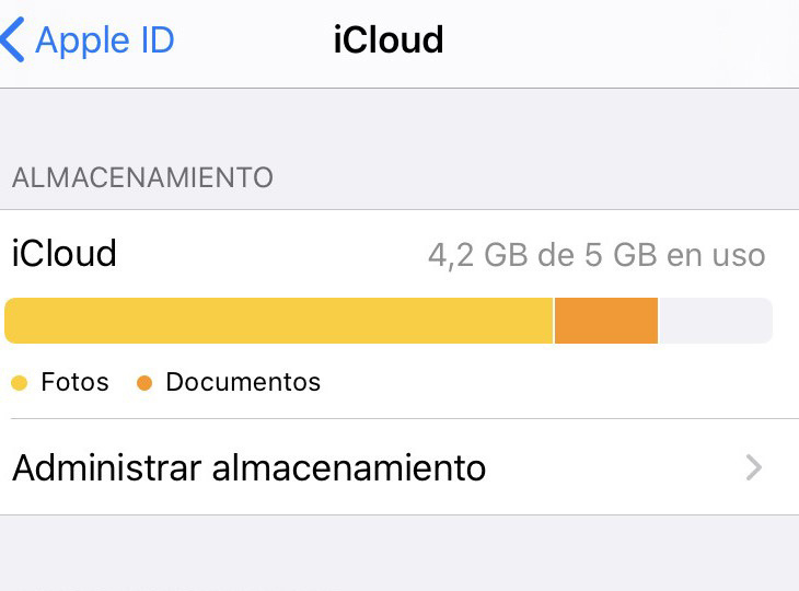 iCloud liberar espacio