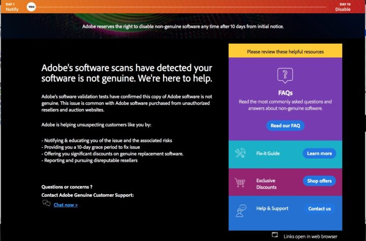 Adobegenuinesoftware-popup-solution