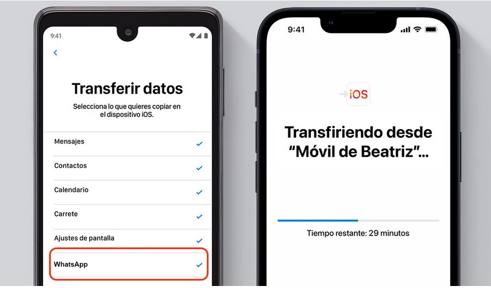 Transferir Android iOS WhatsApp