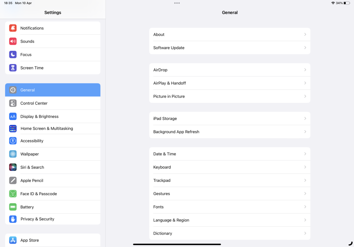 Pantalla iPad después de optimización