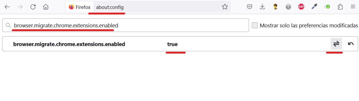Habilitar importación de datos a Chrome