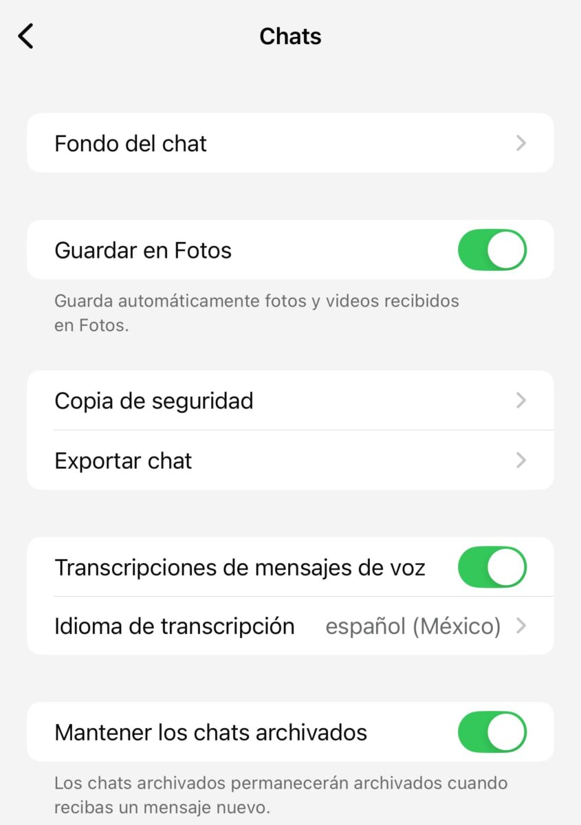 Transcribe Chats de WhatsApp